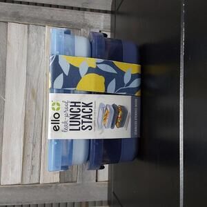 Ello 2pk Plastic Lunch Stack Food Storage Container | Blue